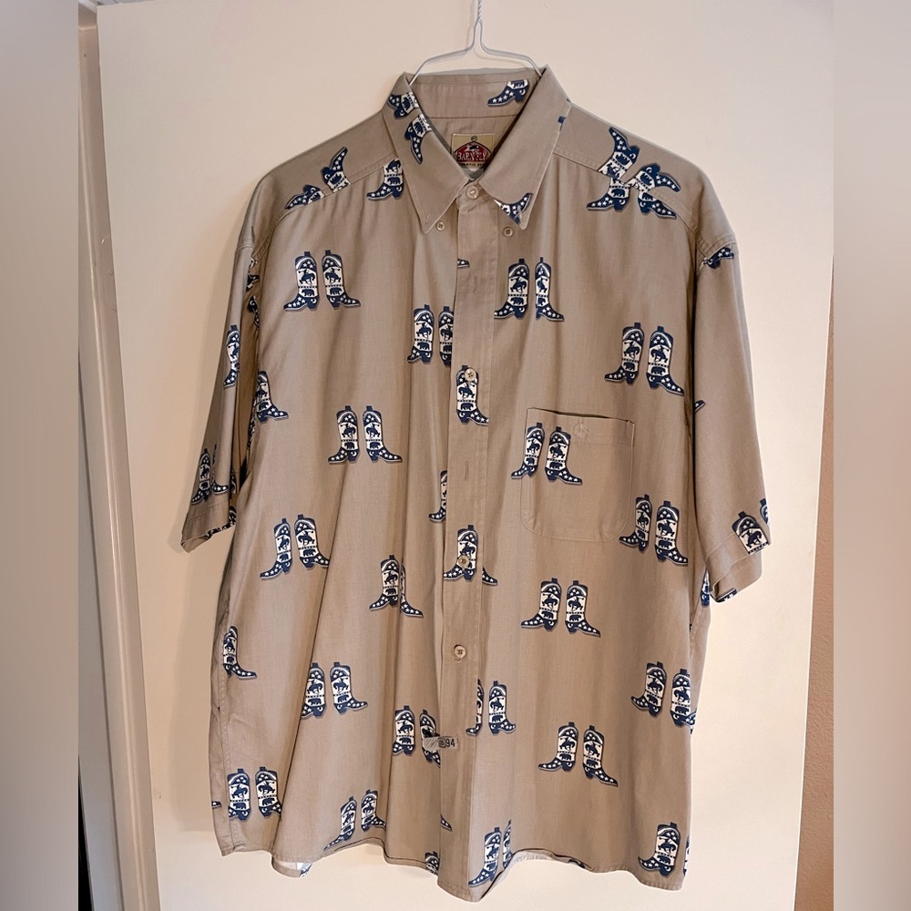 Men’s Barnfly cotton short sleeve western shirt LARGE